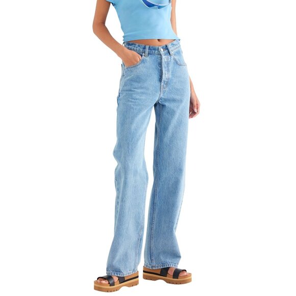 VENROY V Front Denim Light Blue Jean $180 NWT XS - Picture 7 of 7